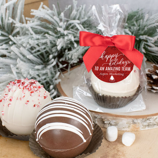 Personalized Christmas Hot Chocolate Bomb - Festive Snowflakes