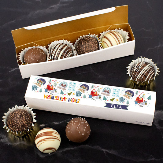 Personalized Nordic Christmas Truffle Favors - 4 pcs