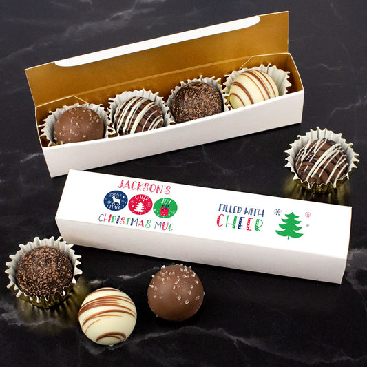 Personalized Cheer Truffle Favors - 4 pcs