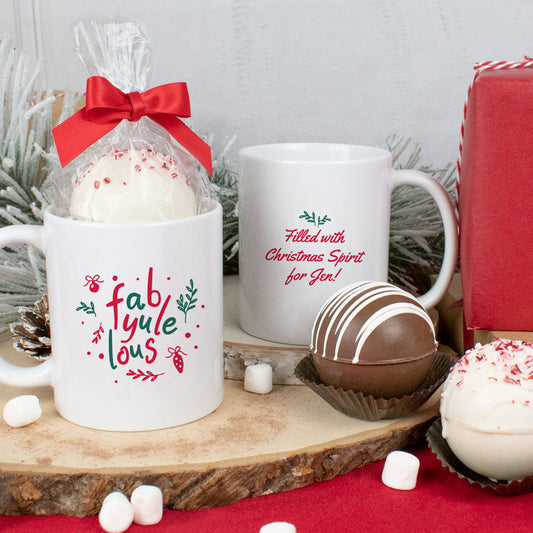 Personalized Fab-Yule-Lous 11oz Mug with Hot Chocolate Bomb