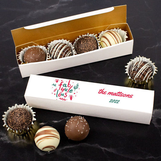 Personalized Fab-Yule-Lous Truffle Favors - 4 pcs