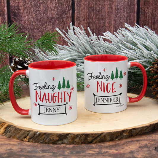 Personalized Feeling Naughty - Nice 11oz Mug Empty