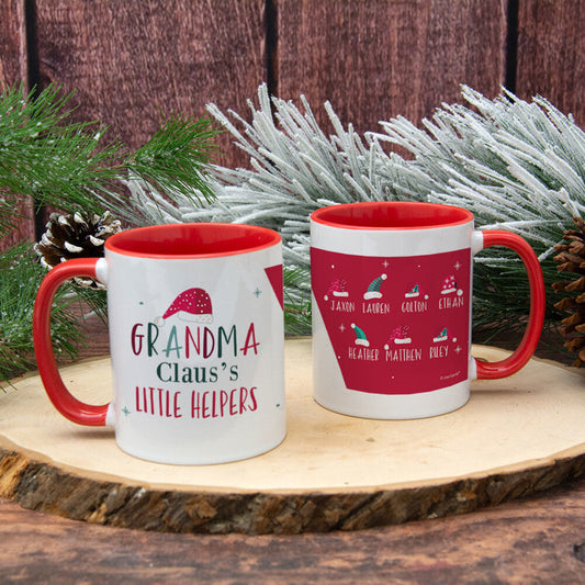 Personalized Grandma Claus's 7 Little Helpers 11oz Mug Empty