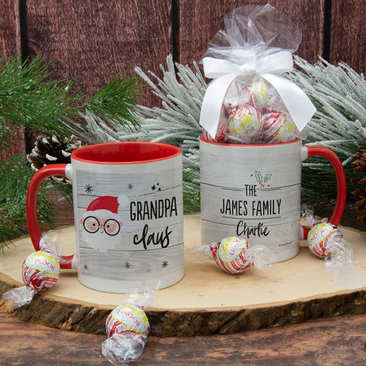 Personalized Santa Elf Family Grandpa 11oz Mug with Lindt Truffles