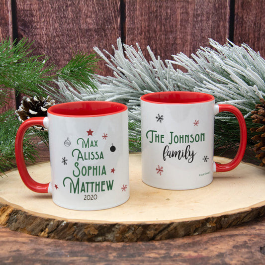 Personalized Christmas Tree Family of 4 11oz Mug Empty