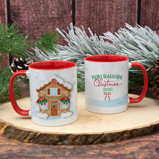 Personalized Quarantine Christmas Couple 11oz Mug Empty