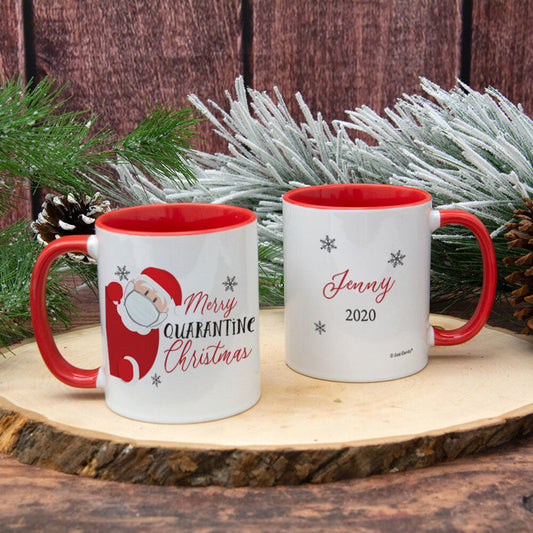 Personalized Quarantine Santa Christmas 11oz Mug Empty