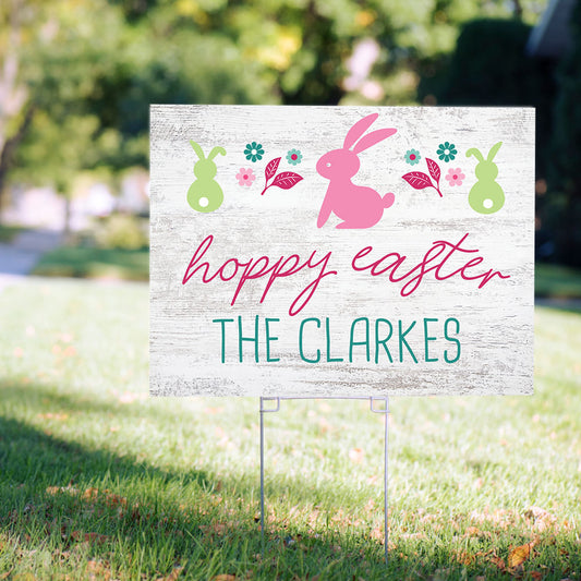 Personalized Hoppy Easter Yard Sign