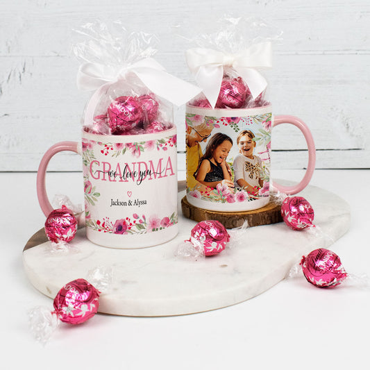 Personalized We Love you Grandma 11oz Mug with Lindt Truffles