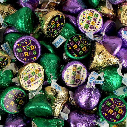 Assembled Let's Party Mardi Gras Hershey's Kisses Candy 90ct - 14.4oz