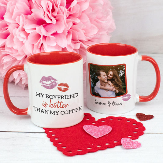 Personalized My Boyfriend is Hotter Than My Coffee 11oz Mug