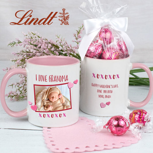 Personalized XOXOXOX 11oz Mug with Lindt Truffles