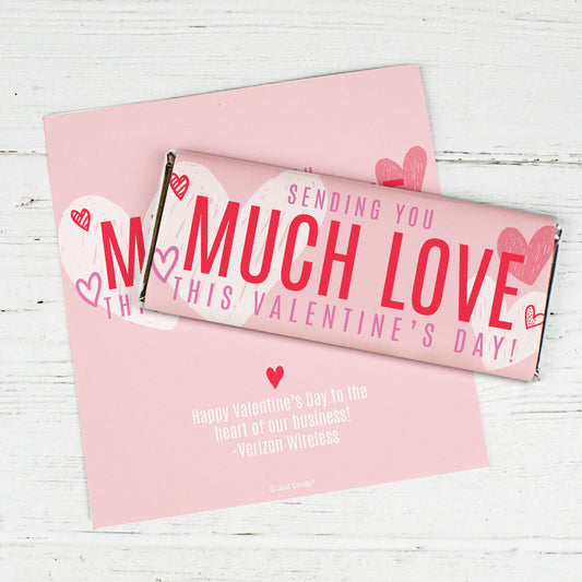 Personalized Valentine's Day Sending Much Love Chocolate Bar Wrapper Only