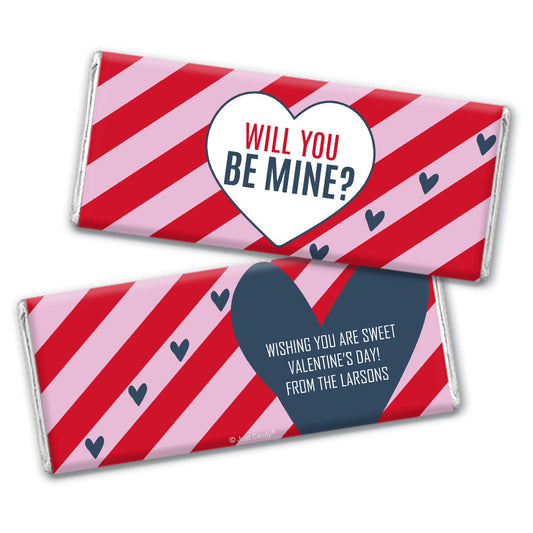 Personalized Valentine's Day Be Mine Chocolate Bar and Wrapper