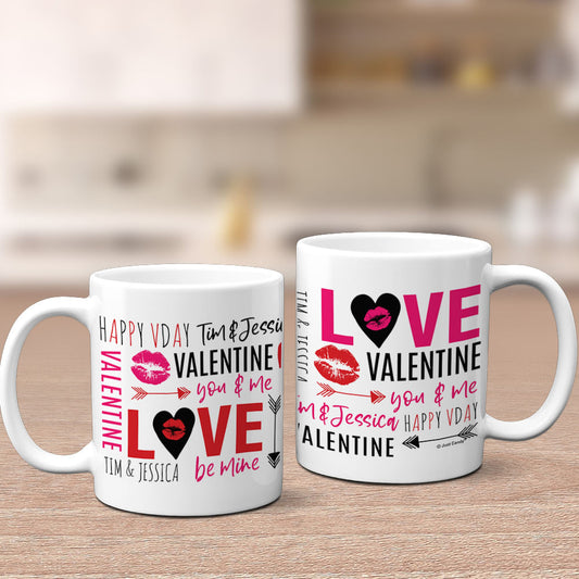 Personalized Valentine's Day Word Cloud 11oz Mug