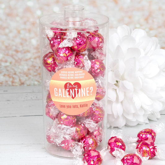 Personalized Be My Valentine Lindor Truffles Canister Gift