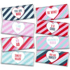 Personalized Valentine's Day Hearts and Stripes Belgian Chocolate Bars Gift Box (8 Pack)