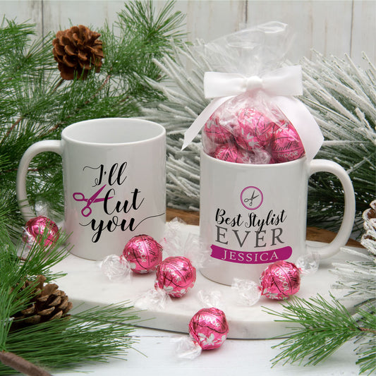 Personalized I'll Cut You 11oz Mug with Lindt Truffles