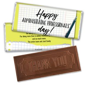 Personalized Employee Appreciation Embossed Thank You Chocolate Bar Happy Administrative Professionals Day