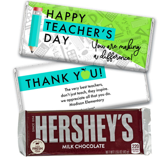 Personalized Happy Teacher's Day Hershey's Milk Chocolate Bar & Wrapper