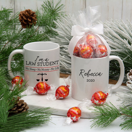 Personalized Law Student 11oz Mug with Lindt Truffles