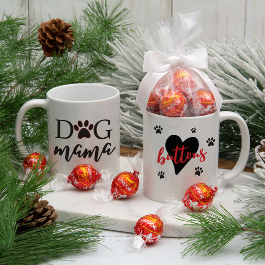 Personalized Dog Mama 11oz Mug with Lindt Truffles