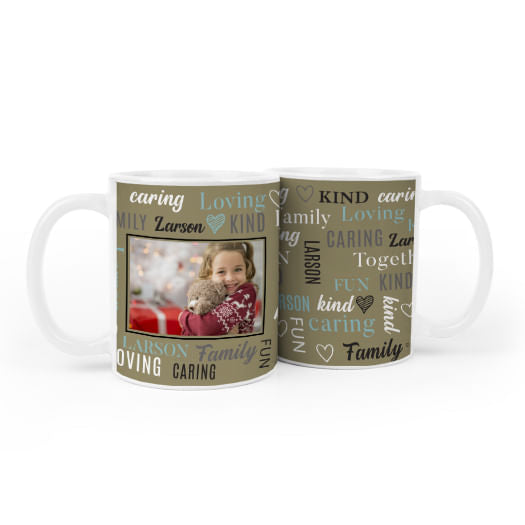 Personalized Word Cloud Family 11oz Mug Empty