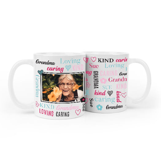 Personalized Word Cloud Family Member 11oz Mug Empty - Grandma