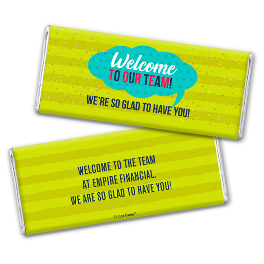 Personalized Welcome to Our Team! Hershey's Milk Chocolate Bar & Wrapper