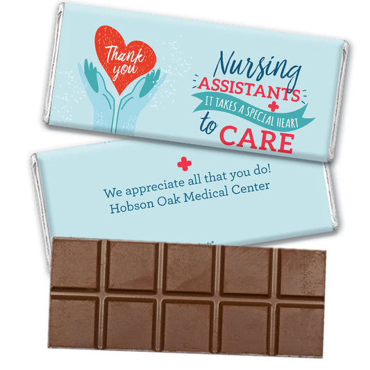 Nurse Appreciation Personalized Belgian Chocolate Bar Nurse Assistants' Care