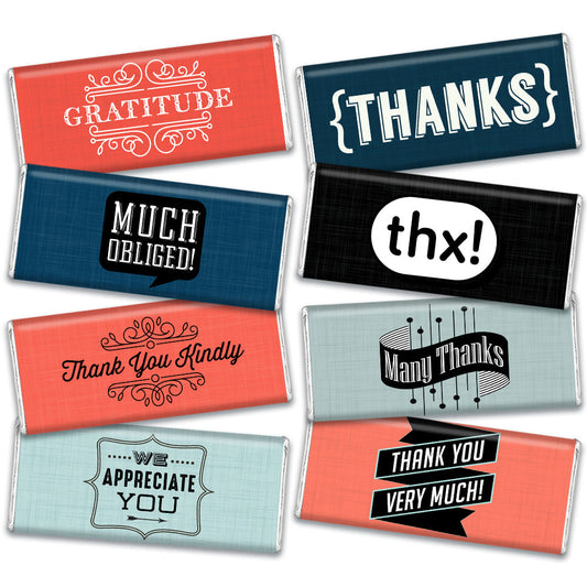 Personalized Thank You Sooo Much - Belgian Chocolate Bars Gift Box (8 Pack)