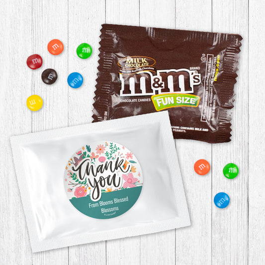 Personalized Thank You Spring Floral Milk Chocolate M&Ms