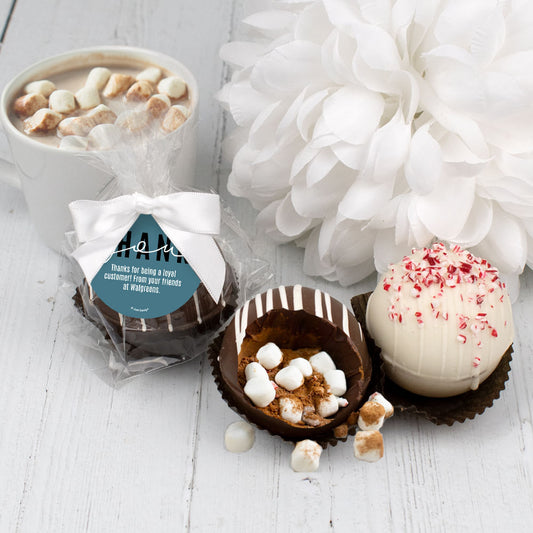 Personalized Thank You Hot Chocolate Bomb - Blues