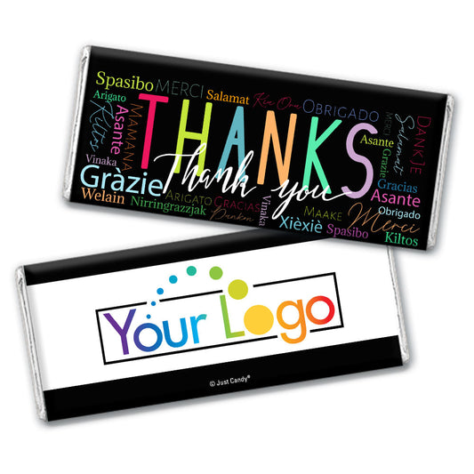 Personalized Thanks Language Logo Hershey's Milk Chocolate Bar & Wrapper