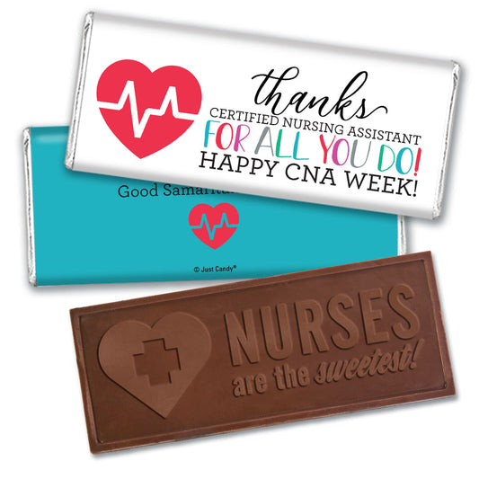 Personalized Happy Certified Nursing Assistant Week Embossed Chocolate Bars