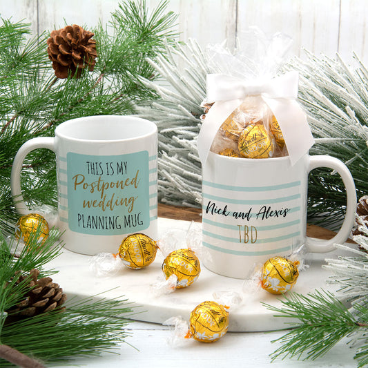 Personalized My Postponed Wedding 11oz Mug with Lindt Truffles