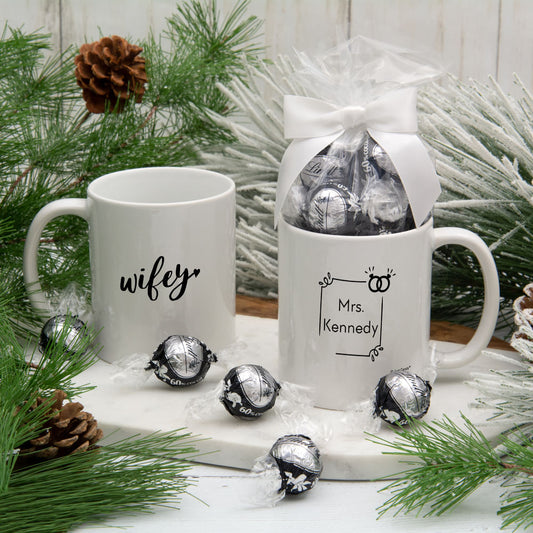 Personalized Wifey 11oz Mug with Lindt Truffles