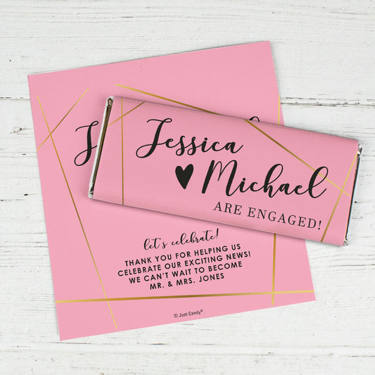 Personalized Celebrate Engagement Wedding Chocolate Bar Wrappers