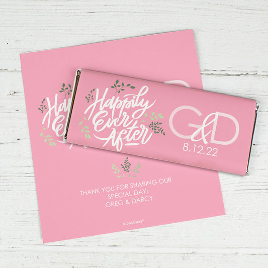 Personalized Happily Ever After Wedding Chocolate Bar Wrappers