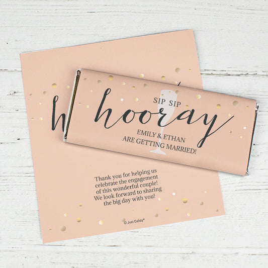 Personalized Sip Sip Wedding Chocolate Bar Wrappers