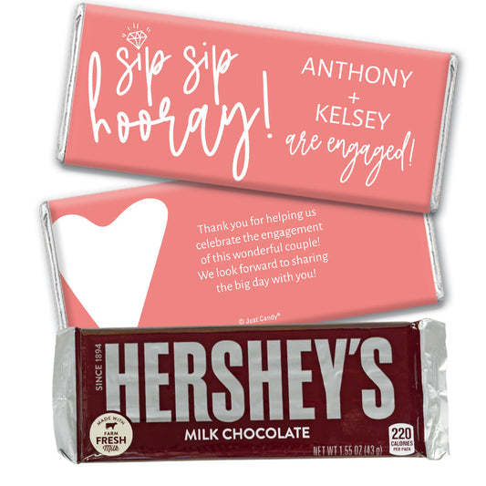 Personalized Wedding Sip-Sip Hooray Diamond Chocolate Bar