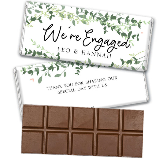 Personalized Engagement We're Engaged Belgian Chocolate Bar