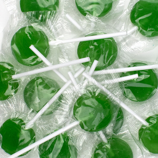 Just Candy Green Flat Lollipops