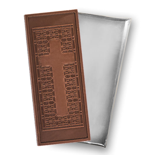 Embossed Religious Cross Belgian Milk Chocolate Bar (10 Pack)