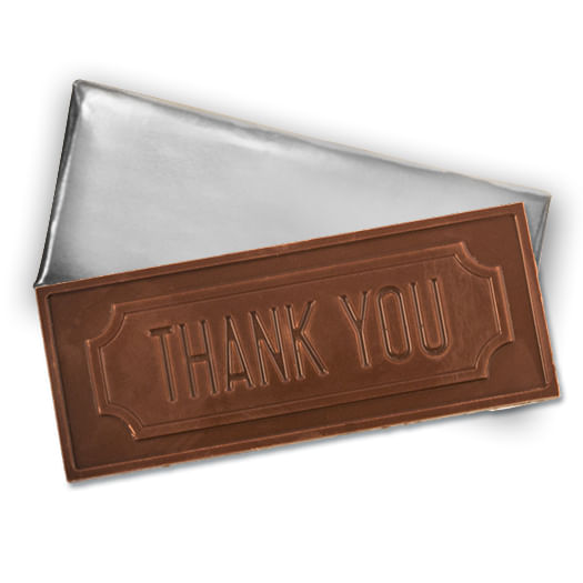 Embossed Thank You Belgian Milk Chocolate Bar (10 Pack)