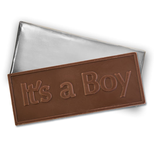 Embossed It's A Boy Belgian Milk Chocolate Bar (10 Pack)