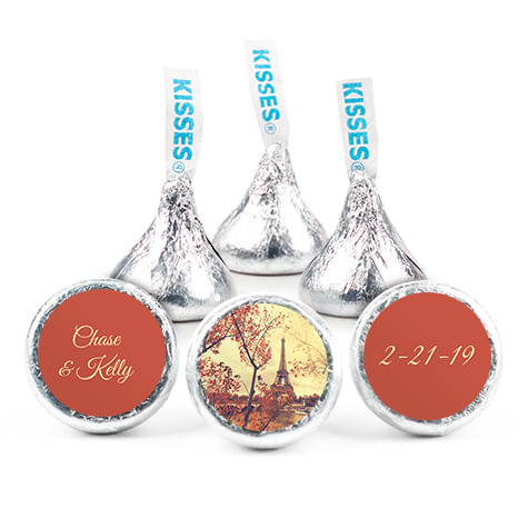 Personalized Hershey's Kisses Paris in the Fall Wedding Favors