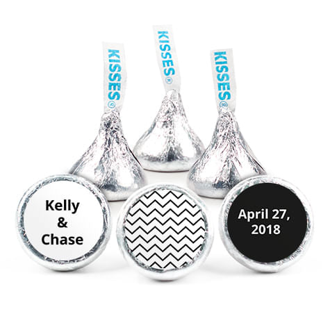 Personalized Hershey's Kisses Chevron Party Wedding Favors